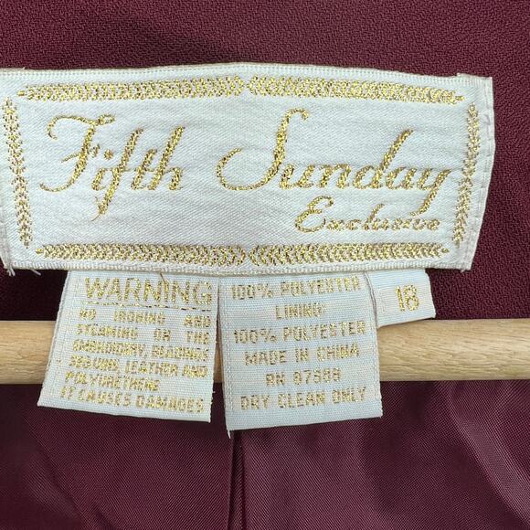 Fifth Sunday (18) VINTAGE 90's Bib Blazer Burgundy Red Beaded Jacket 1990's - Picture 7 of 7